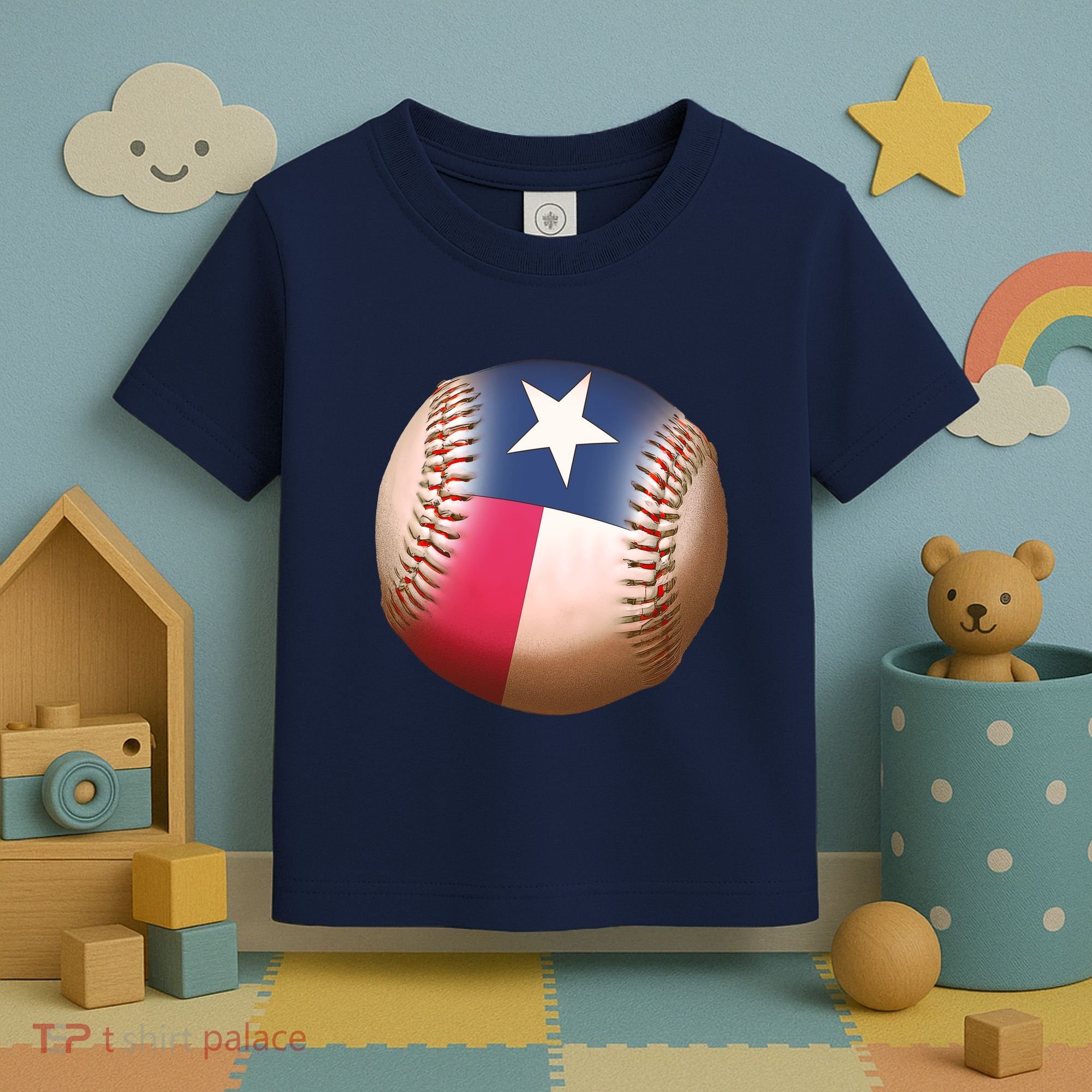 Texas State Flag Baseball Fan Toddler T-Shirt