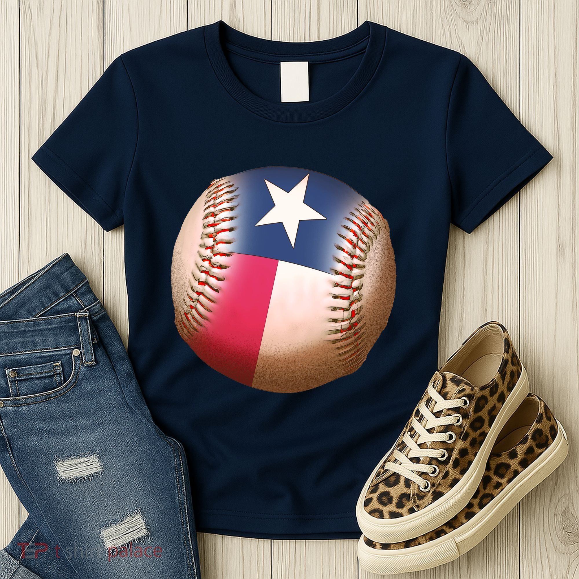 Texas State Flag Baseball Fan Women's T-Shirt