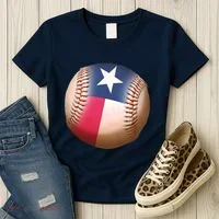 Texas State Flag Baseball Fan Women's T-Shirt thumb 3