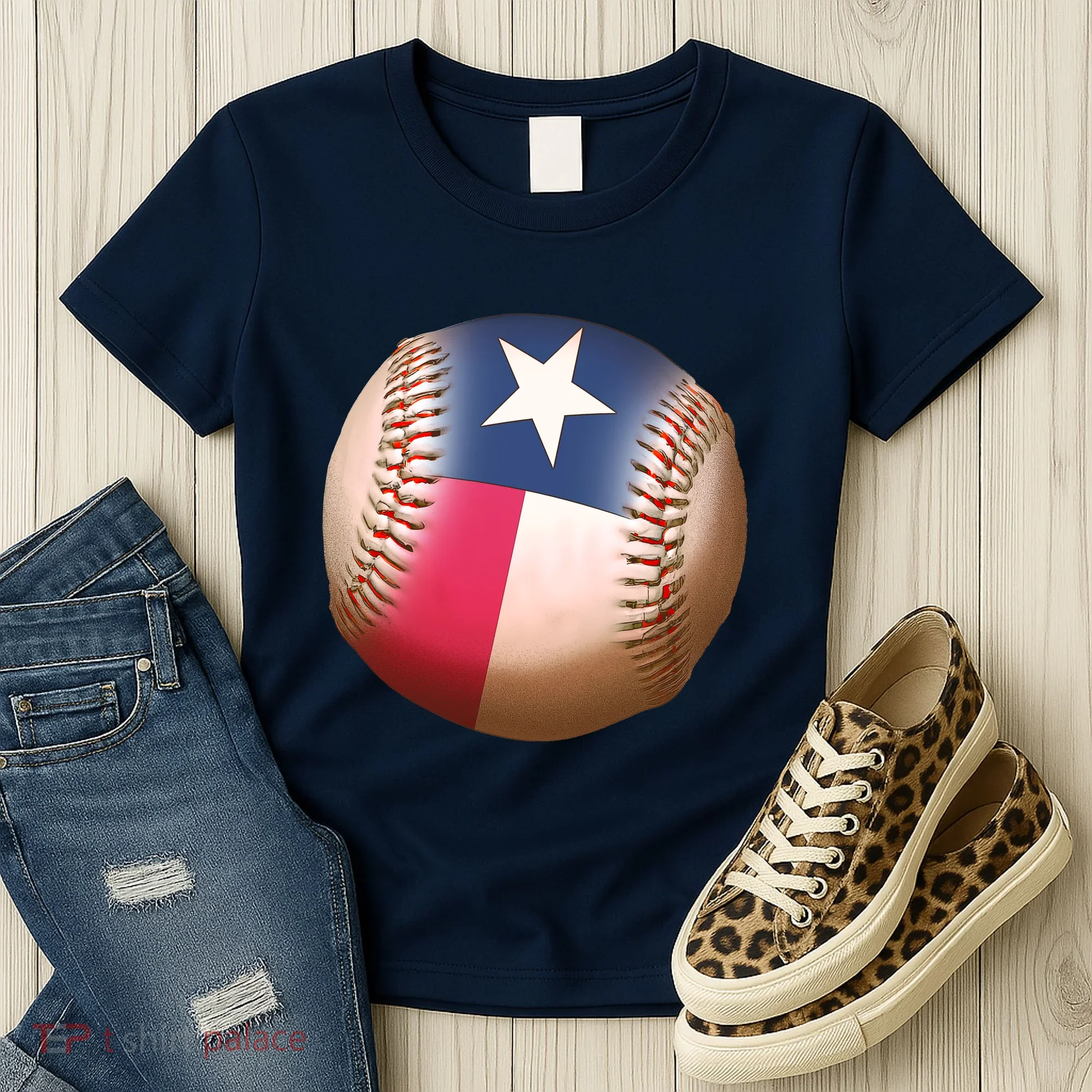 Texas State Flag Baseball Fan Women's T-Shirt