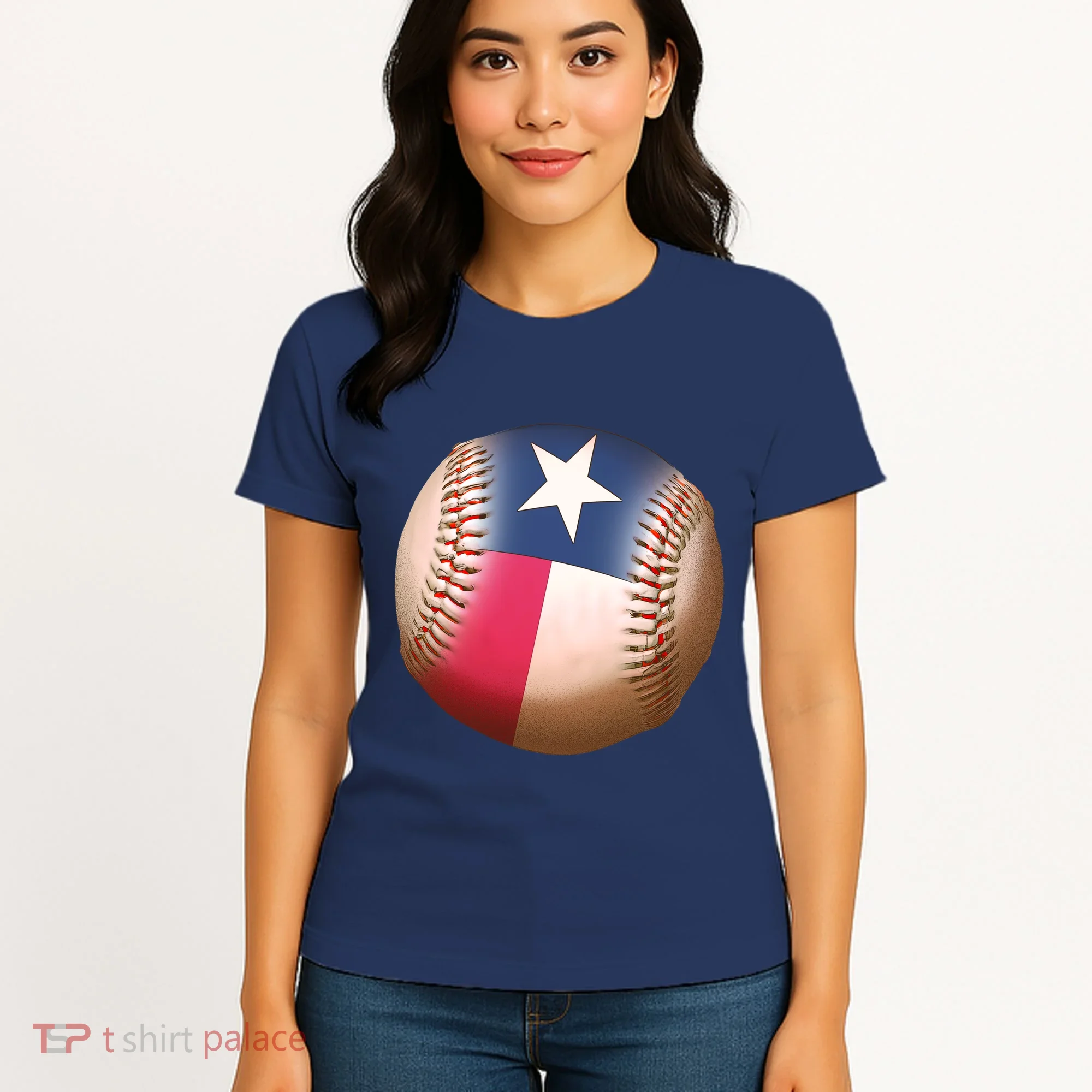 Texas State Flag Baseball Fan Women's T-Shirt