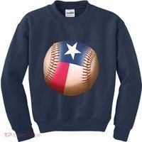 Texas State Flag Baseball Fan Kids Sweatshirt thumb 0