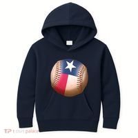 Texas State Flag Baseball Fan Kids Hoodie thumb 0