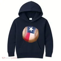 Texas State Flag Baseball Fan Kids Hoodie thumb 0