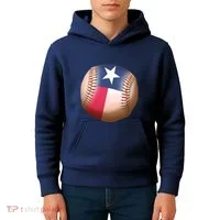 Texas State Flag Baseball Fan Kids Hoodie thumb 4