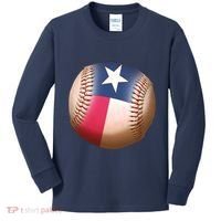 Texas State Flag Baseball Fan Kids Long Sleeve Shirt thumb 0