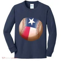 Texas State Flag Baseball Fan Kids Long Sleeve Shirt thumb 0