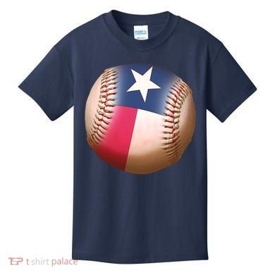 Texas State Flag Baseball Fan Kids T-Shirt