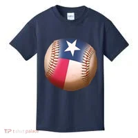 Texas State Flag Baseball Fan Kids T-Shirt thumb 0