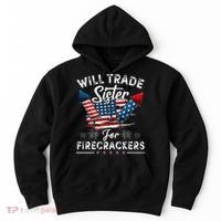 Trade Sister For Firecrackers Funny 4th Of July Kids Hoodie thumb 0
