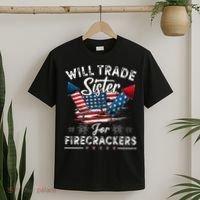 Trade Sister For Firecrackers Funny 4th Of July Kids T-Shirt thumb 2