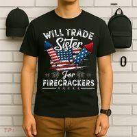 Trade Sister For Firecrackers Funny 4th Of July Kids T-Shirt thumb 6