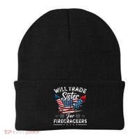 Trade Sister For Firecrackers Funny 4th Of July Kids Beanie thumb 0