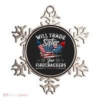 Trade Sister For Firecrackers Funny 4th Of July Kids Ornament thumb 0