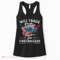 Trade Sister For Firecrackers Funny 4th Of July Kids Women's Tank Top thumb 0