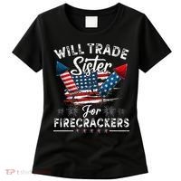Trade Sister For Firecrackers Funny 4th Of July Kids Women's T-Shirt thumb 0