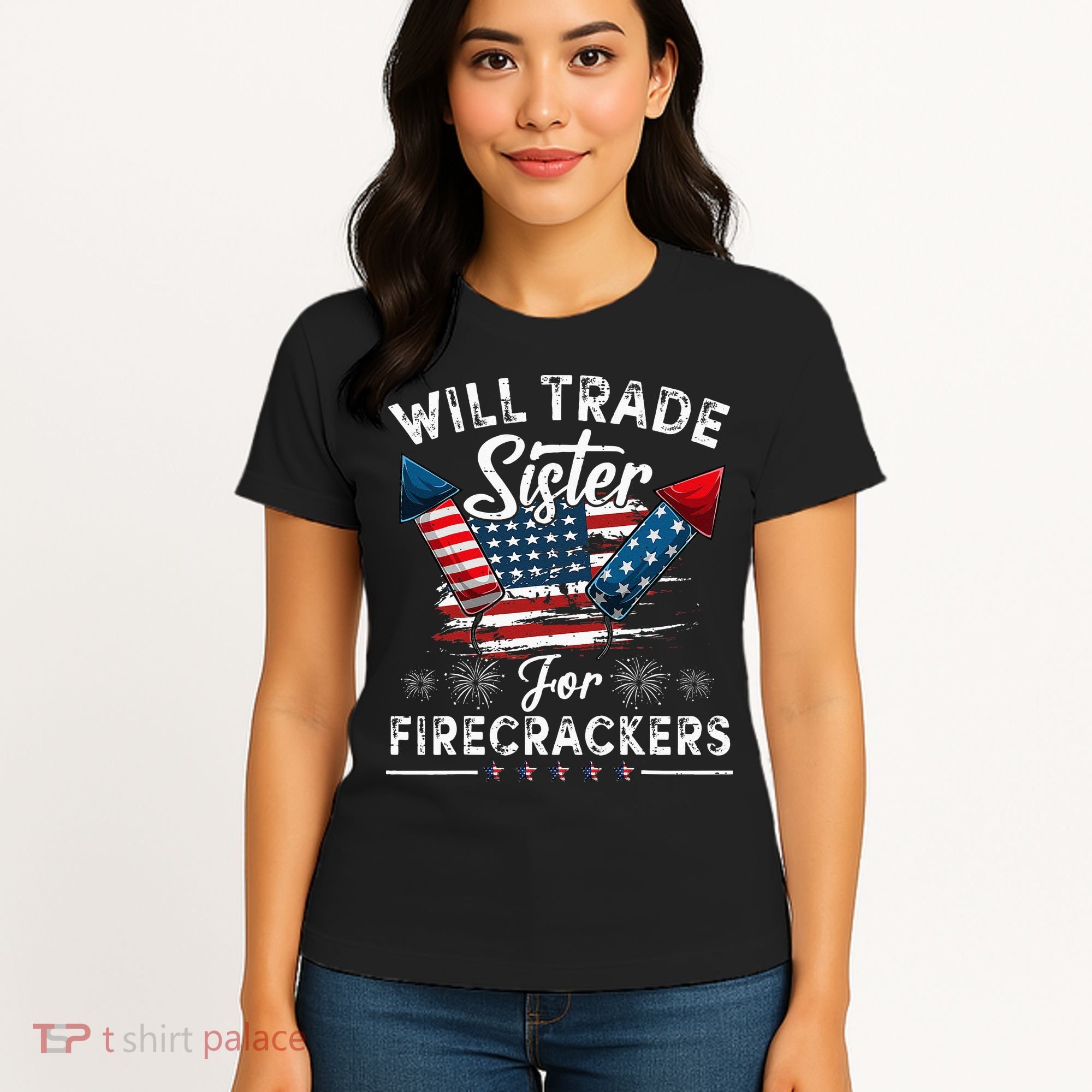 Trade Sister For Firecrackers Funny 4th Of July Kids Women's T-Shirt
