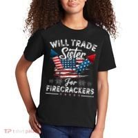 Trade Sister For Firecrackers Funny 4th Of July Kids Kids T-Shirt thumb 2