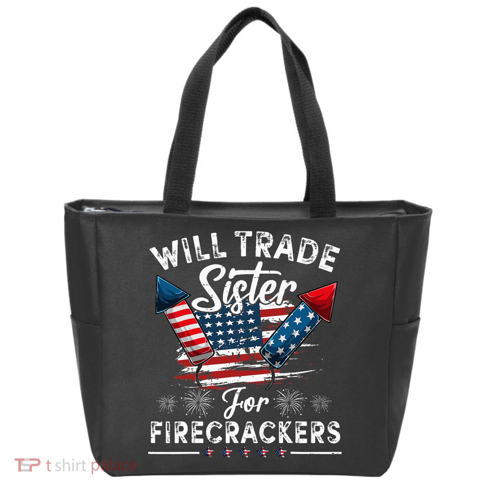 Trade Sister For Firecrackers Funny 4th Of July Kids Tote Bag