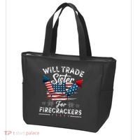 Trade Sister For Firecrackers Funny 4th Of July Kids Tote Bag thumb 3