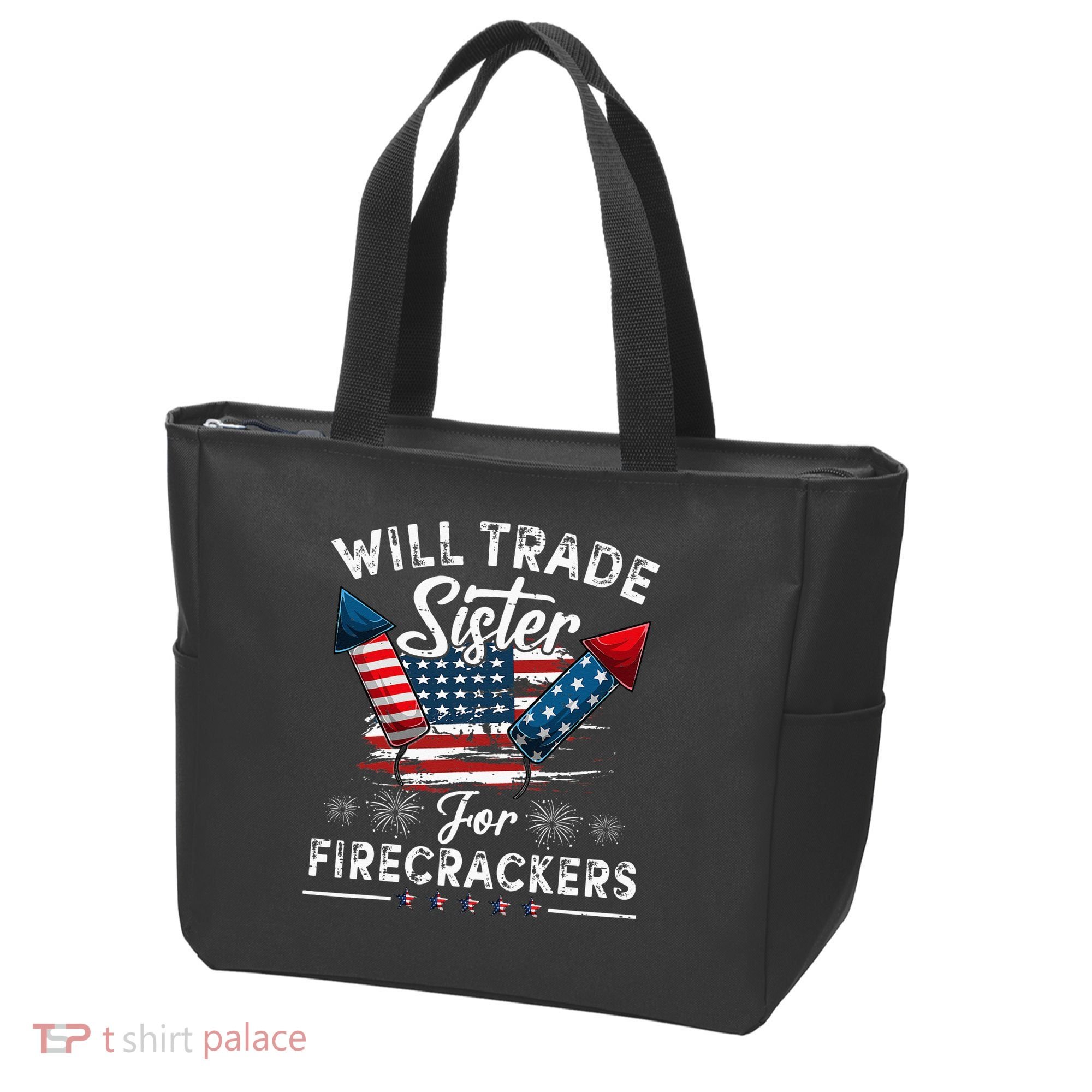 Trade Sister For Firecrackers Funny 4th Of July Kids Tote Bag