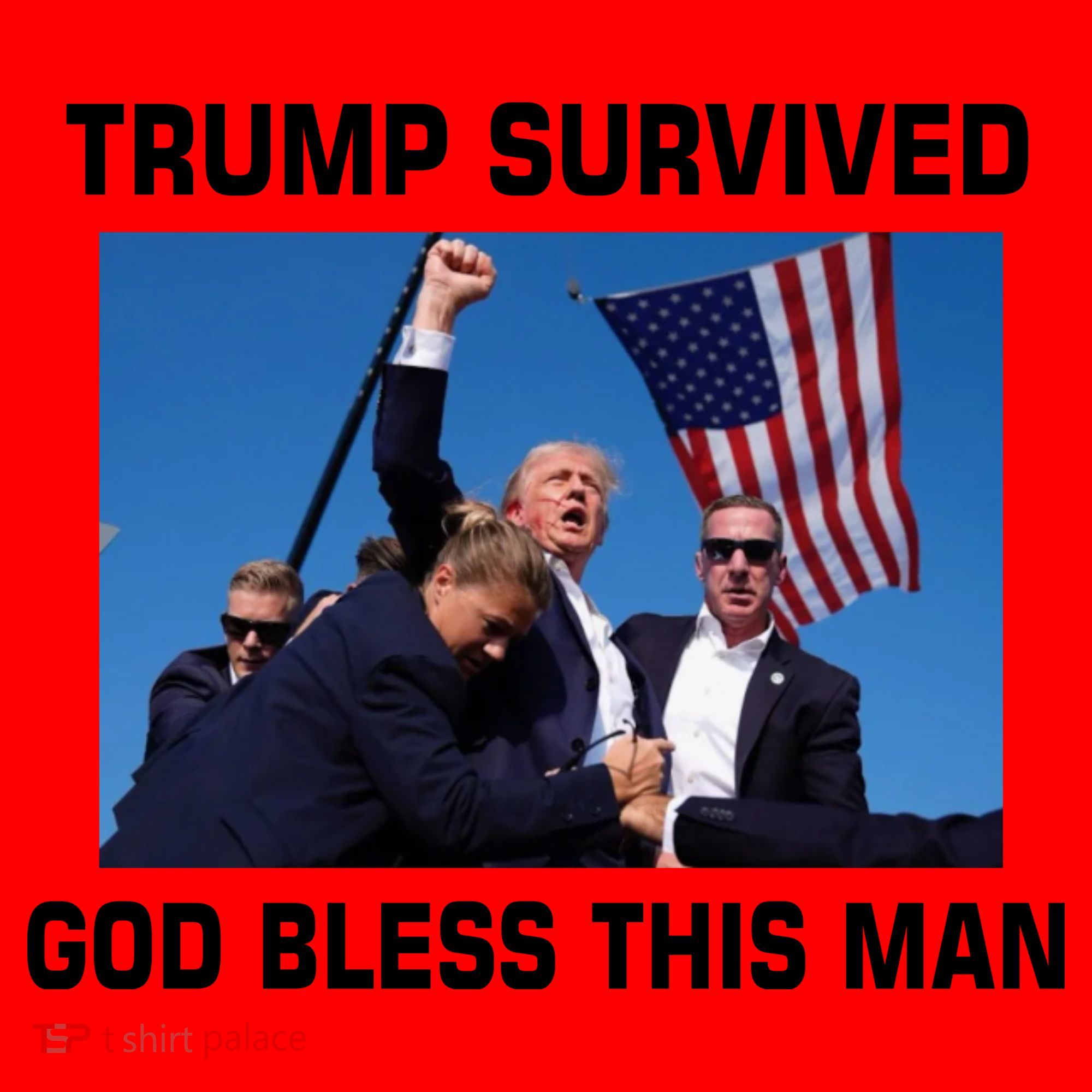 Trump Survived God Bless This Man Gun Shot Pennsylvania Rally Santa Hat