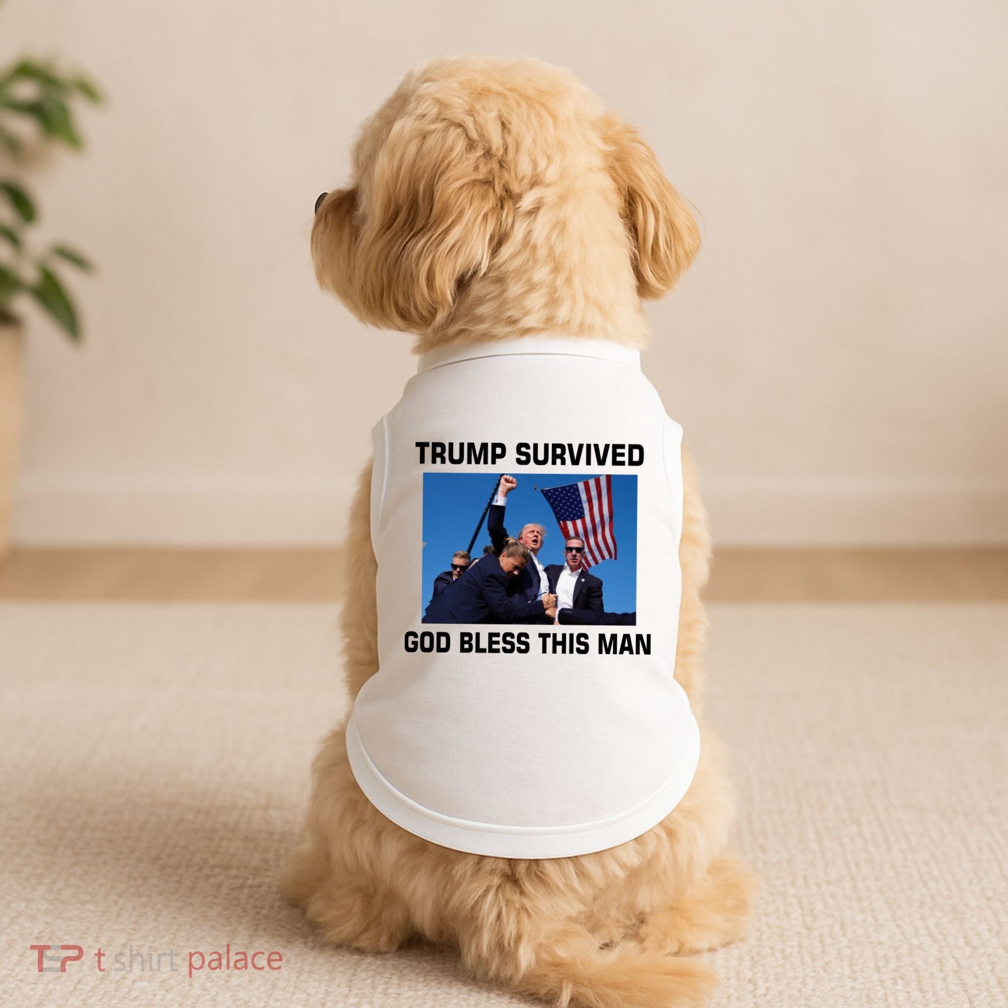 Trump Survived God Bless This Man Gun Shot Pennsylvania Rally Doggie Tank