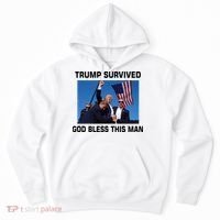 Trump Survived God Bless This Man Gun Shot Pennsylvania Rally Hoodie thumb 0