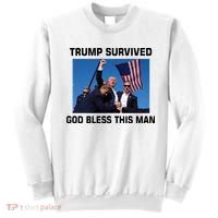 Trump Survived God Bless This Man Gun Shot Pennsylvania Rally Sweatshirt thumb 0