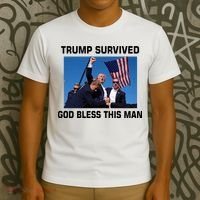 Trump Survived God Bless This Man Gun Shot Pennsylvania Rally T-Shirt thumb 3