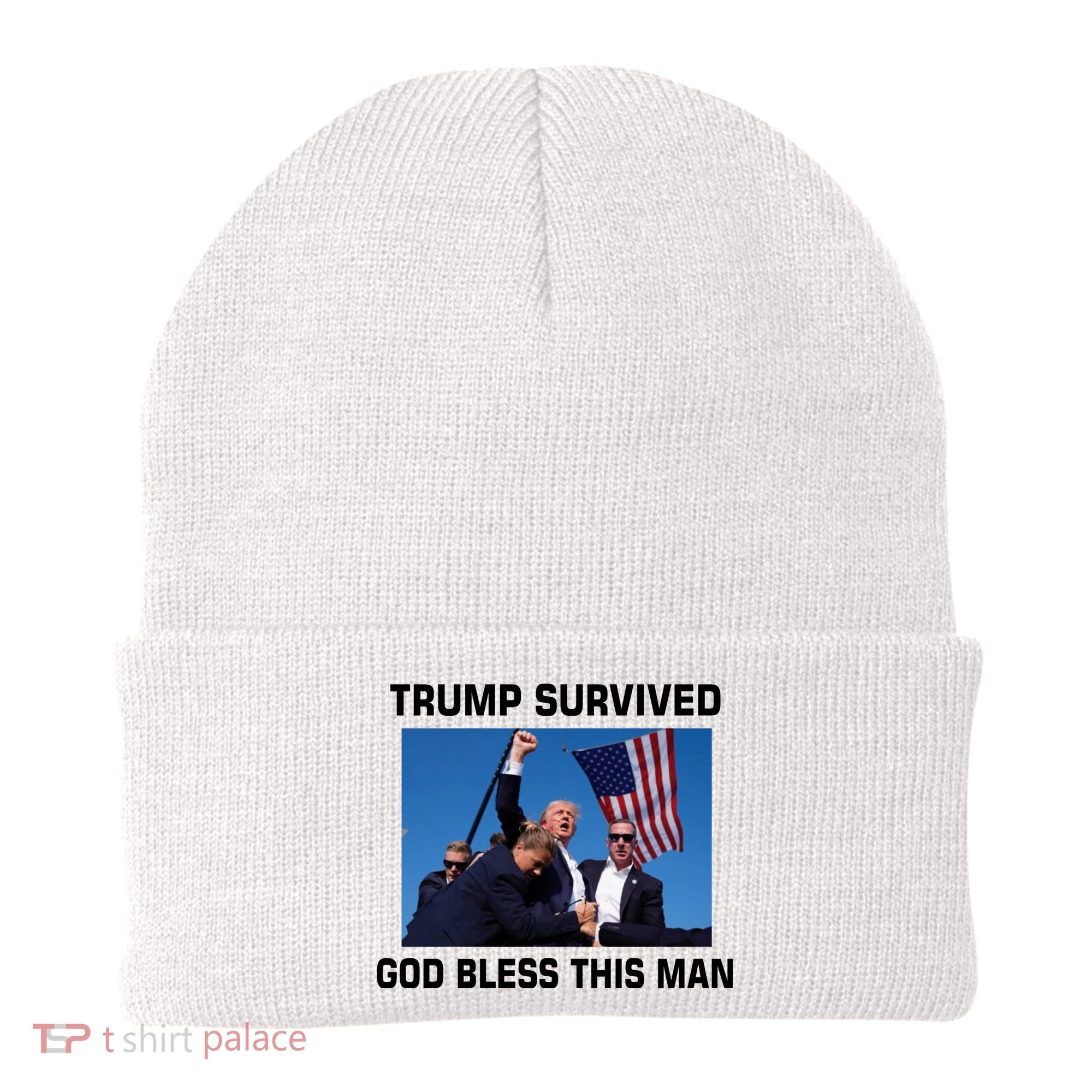 Trump Survived God Bless This Man Gun Shot Pennsylvania Rally Beanie