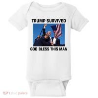 Trump Survived God Bless This Man Gun Shot Pennsylvania Rally Baby Bodysuit thumb 0