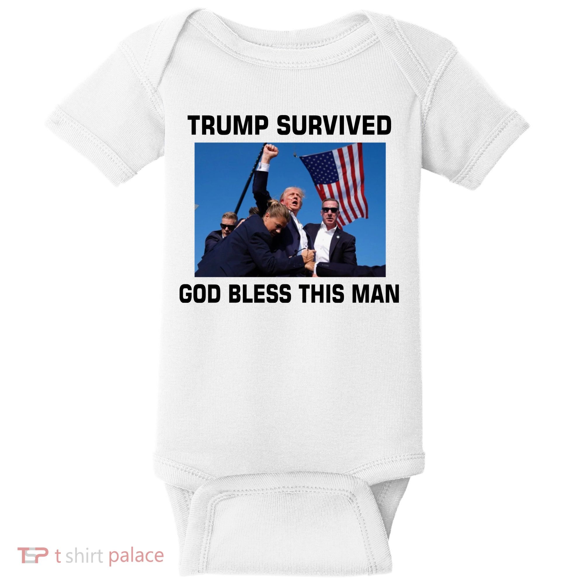 Trump Survived God Bless This Man Gun Shot Pennsylvania Rally Baby Bodysuit