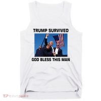 Trump Survived God Bless This Man Gun Shot Pennsylvania Rally Tank Top thumb 0