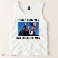 Trump Survived God Bless This Man Gun Shot Pennsylvania Rally Tank Top thumb 2