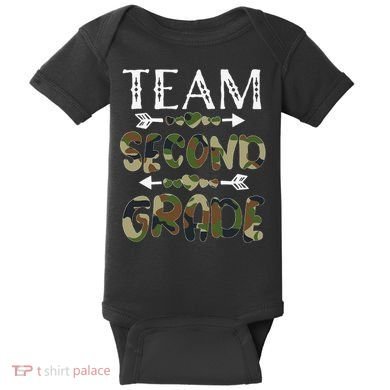 Team Second Grade Back To School 1st Day Camo Teachers Baby Bodysuit