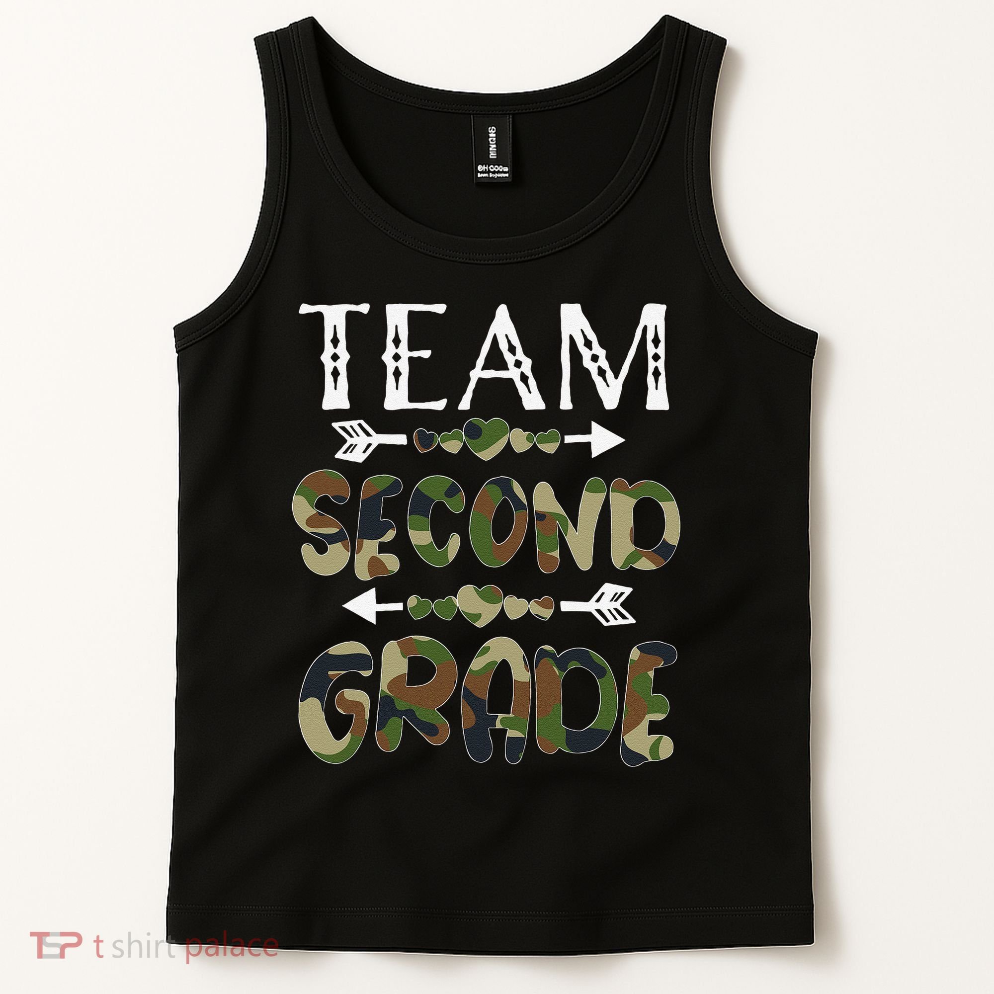 Team Second Grade Back To School 1st Day Camo Teachers Tank Top