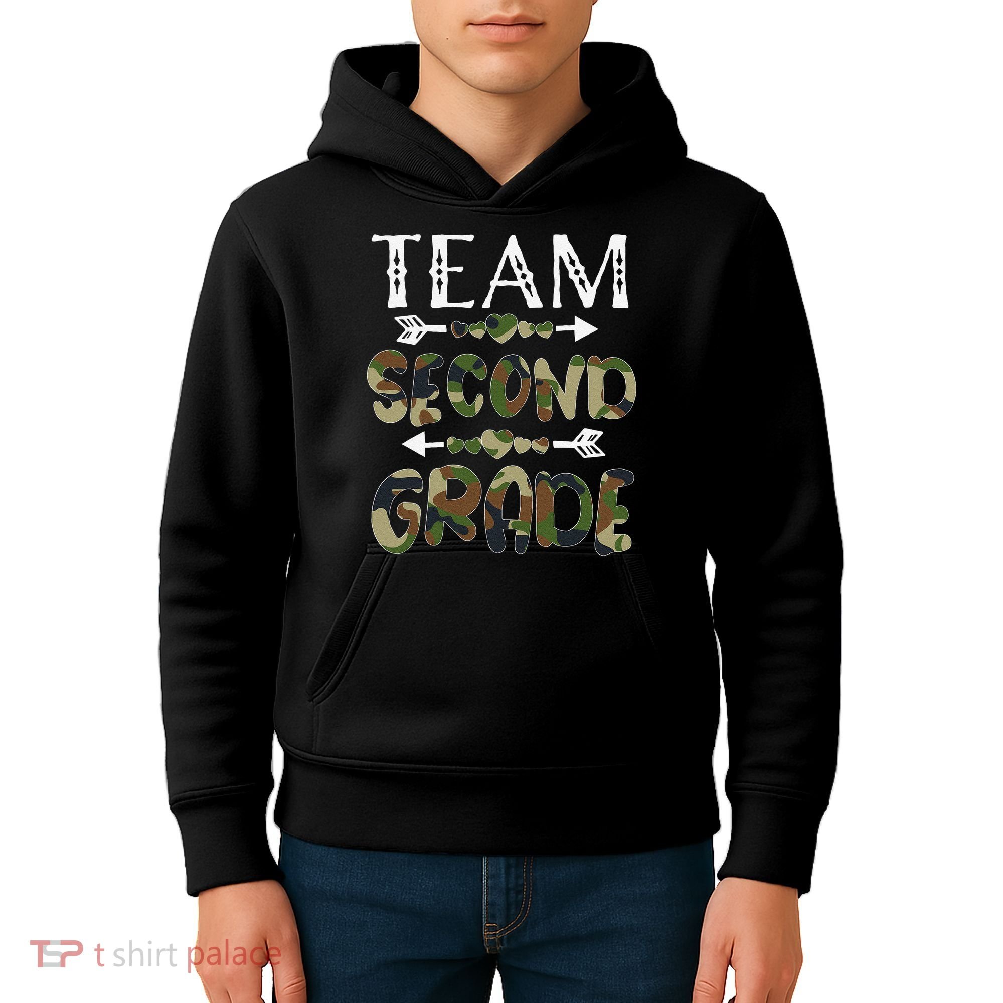 Team Second Grade Back To School 1st Day Camo Teachers Kids Hoodie