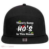 There's Some Ho's In This House Funny Xmas 7 Panel Mesh Trucker Snapback Hat thumb 0