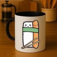 Tuna Sushi Hug Gift Kawaii Japanese Sushi Lover Cool Gift Coffee Mug thumb 4