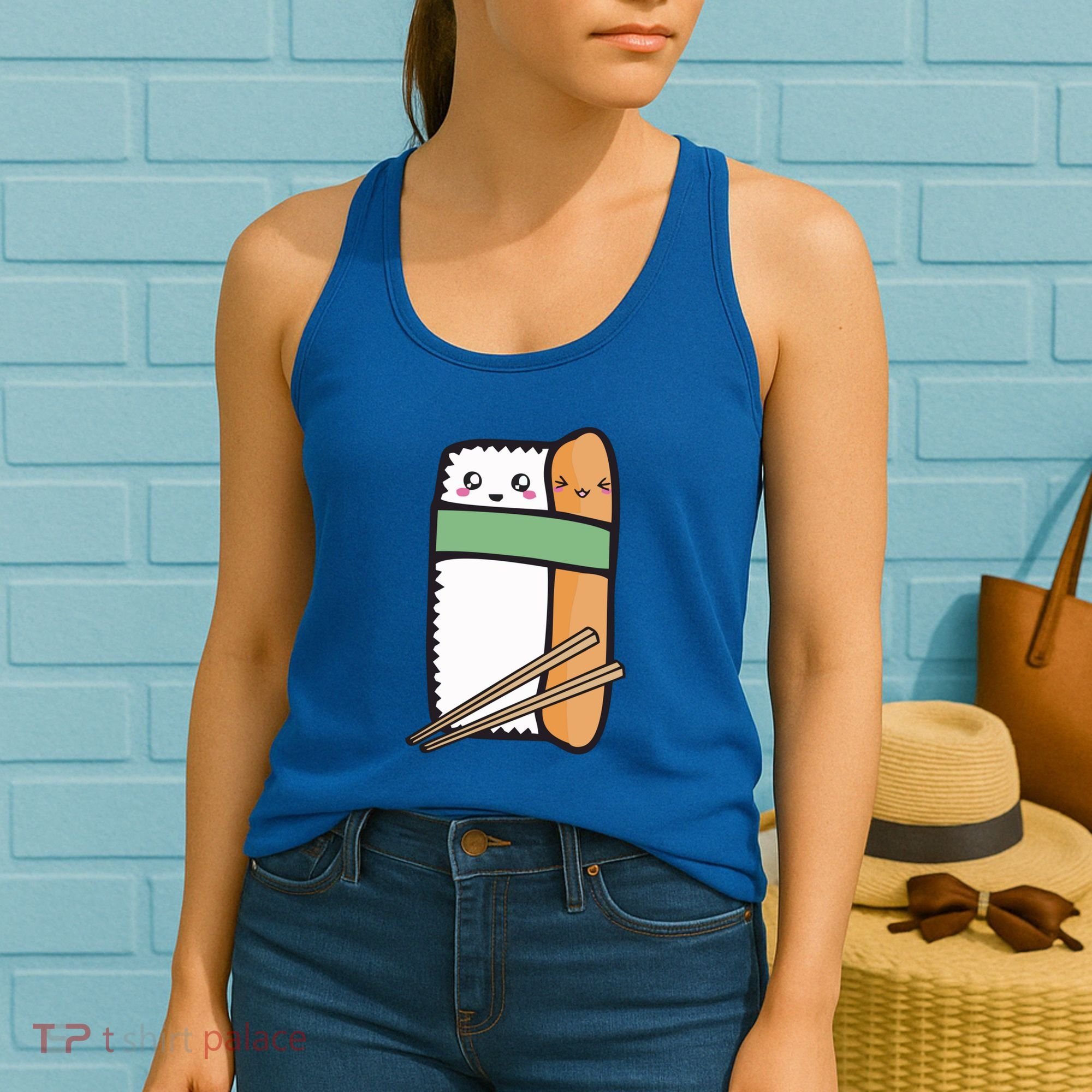 Tuna Sushi Hug Gift Kawaii Japanese Sushi Lover Cool Gift Women's Tank Top