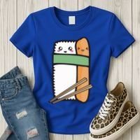 Tuna Sushi Hug Gift Kawaii Japanese Sushi Lover Cool Gift Women's T-Shirt thumb 3
