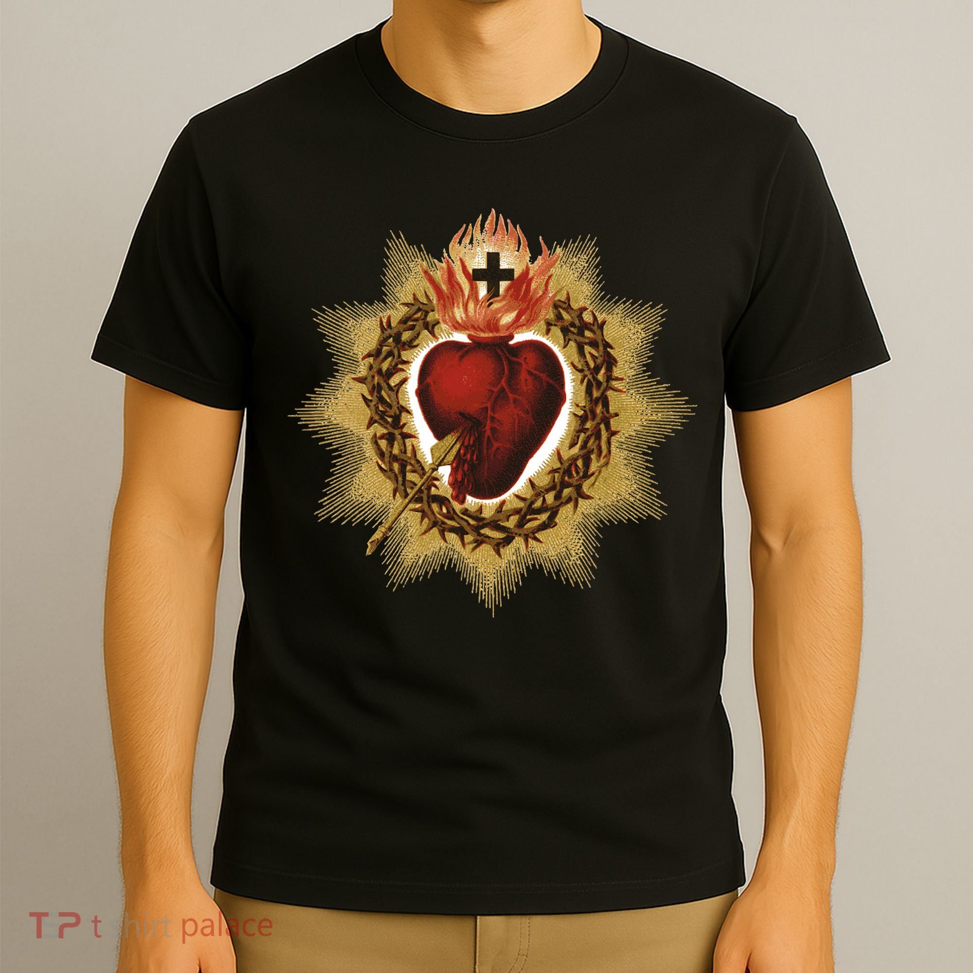 The Sacred Heart Of Jesus Catholic Icon T-Shirt