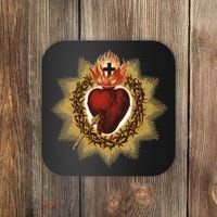 The Sacred Heart Of Jesus Catholic Icon Coaster thumb 0
