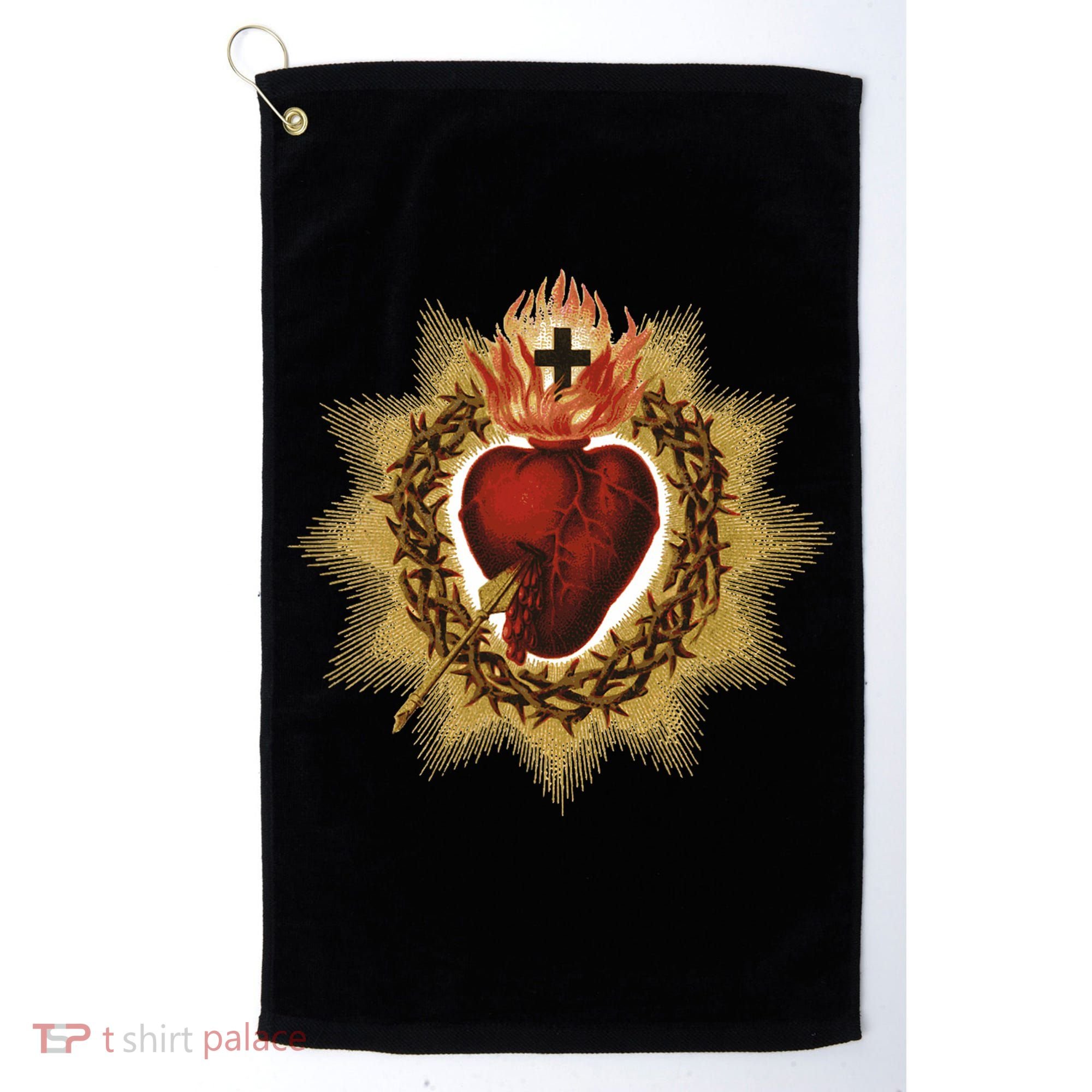 The Sacred Heart Of Jesus Catholic Icon Golf Towel