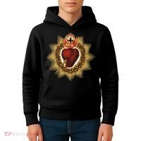 The Sacred Heart Of Jesus Catholic Icon Kids Hoodie thumb 4