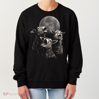 Three Sheeps Howling To The Moon Women's Sweatshirt