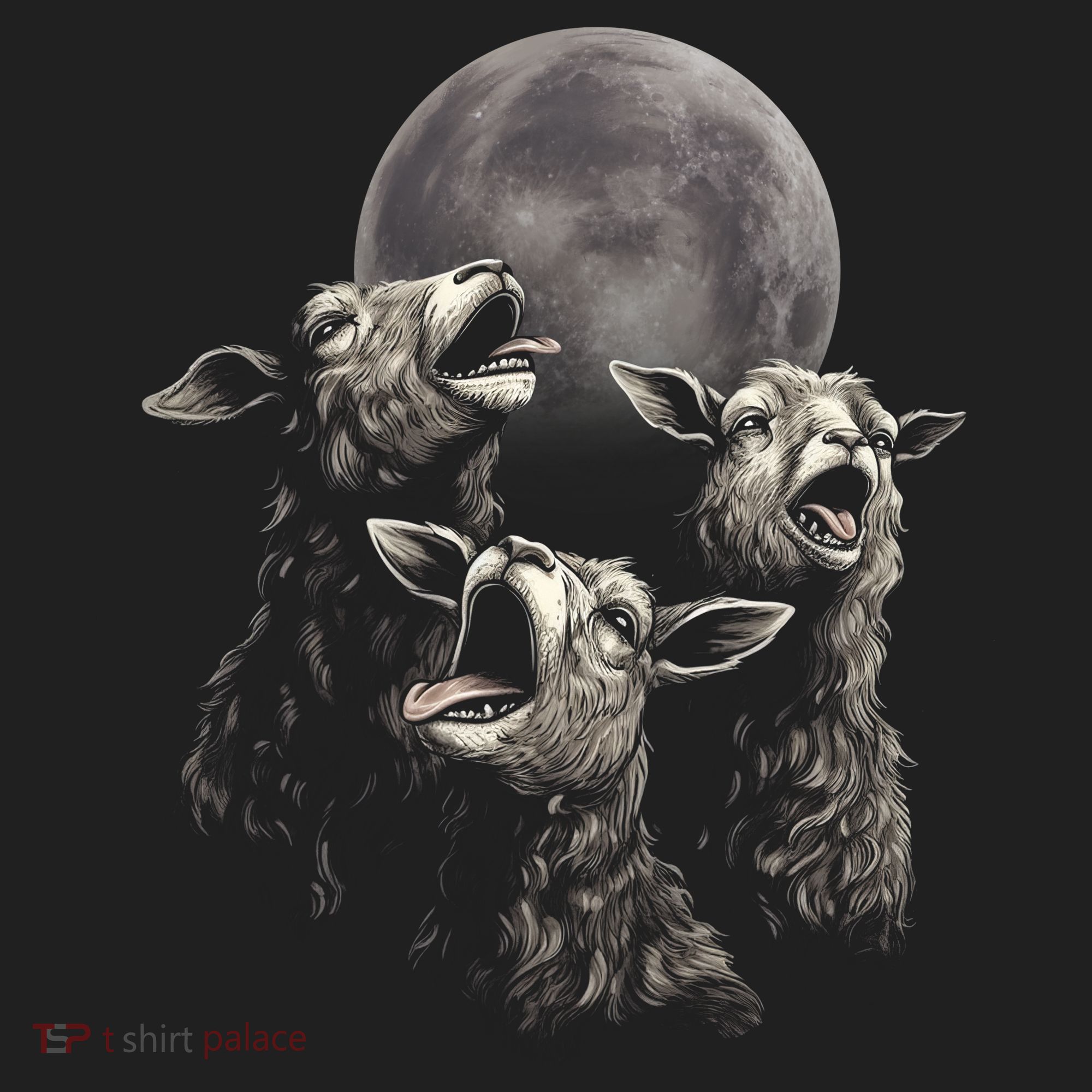Three Sheeps Howling To The Moon Women's Sweatshirt