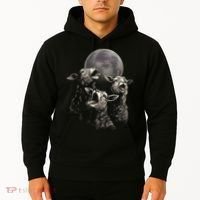 Three Sheeps Howling To The Moon Hoodie thumb 2
