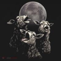 Three Sheeps Howling To The Moon Apron thumb 3